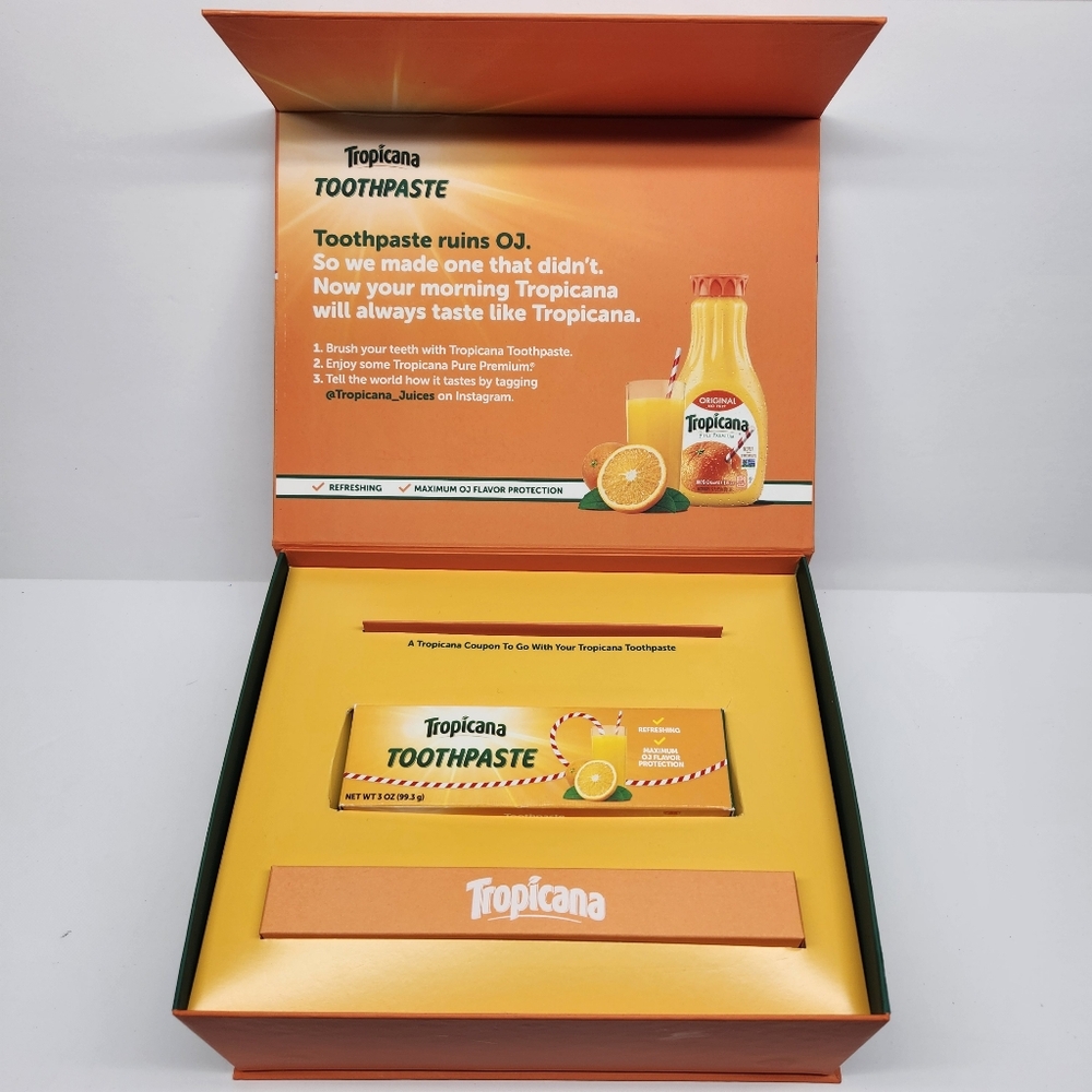 Tropicana Orange Juice Toothpaste Toothbrush Coupon Advertising Giveaway